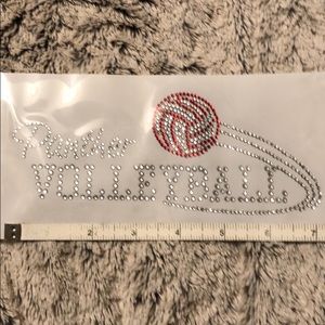 “Panther Volleyball”Rhinestone bling iron transfer